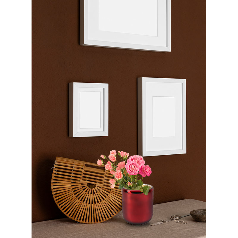Porte-bougie murale en verre Mercury, H 6 po x l 5 po x P 5 po, Rouge