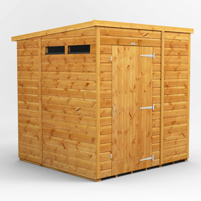 Powersheds 6 x 6ft Timber Tongue & Groove Security Pent Garden Shed