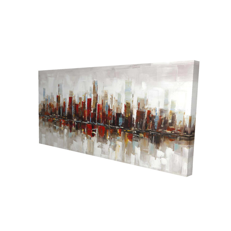Abstract Colorful Skyscrapers Canvas | Blue Bedroom Decor