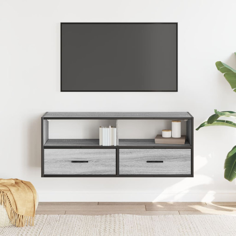 Almerinda TV Stand for TVs up to 24", Grey/Sonoma, 100cm