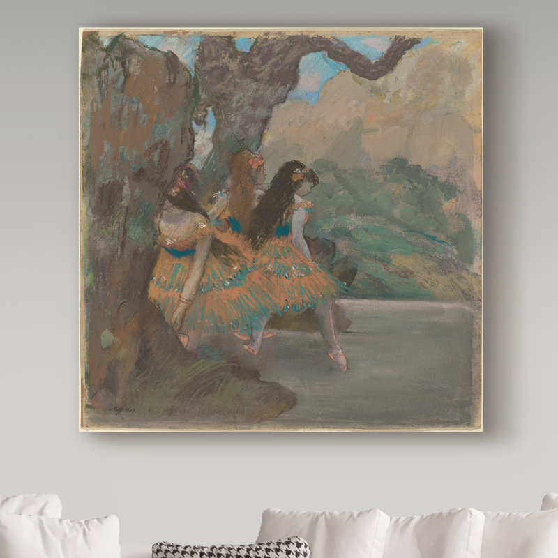 « the ballet danseurs » par edgar degas, reproduction de peinture à l’huile sur toile tendue, H 24 po x l 24 po x P 2 po