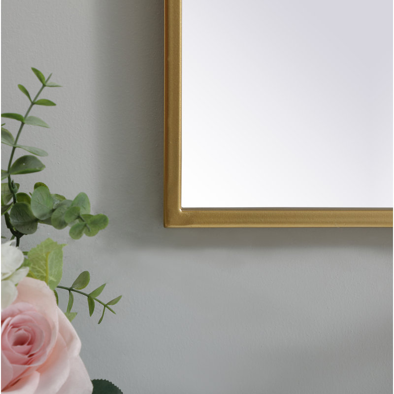 Sabine Metal Arch Wall Mirror, Brass, 36" x 24"