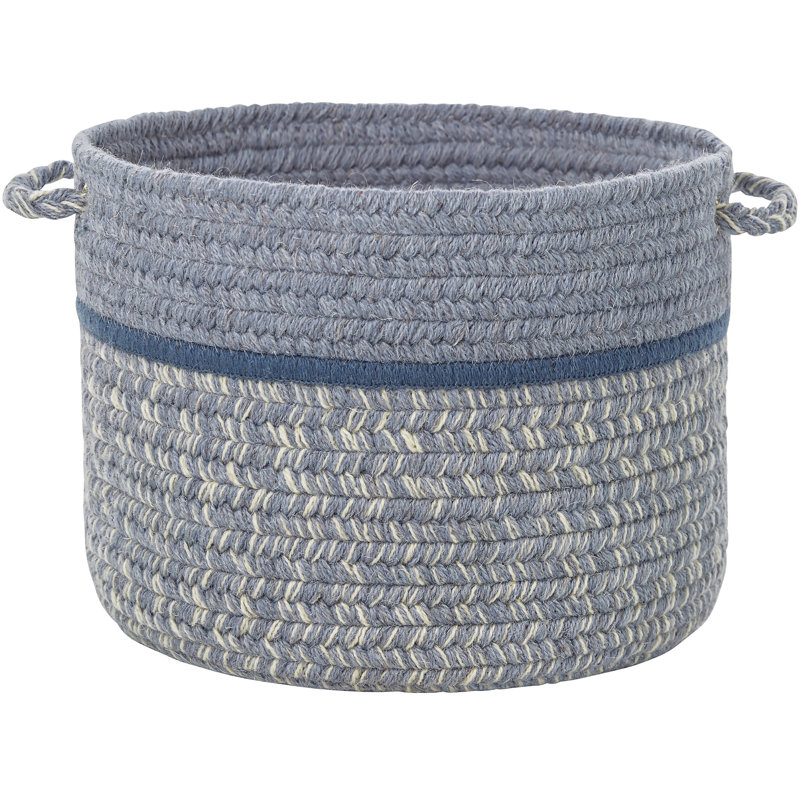 Highland Dunes Fabric Decorative Basket, 12" H x 18" W x 18" D, Blue