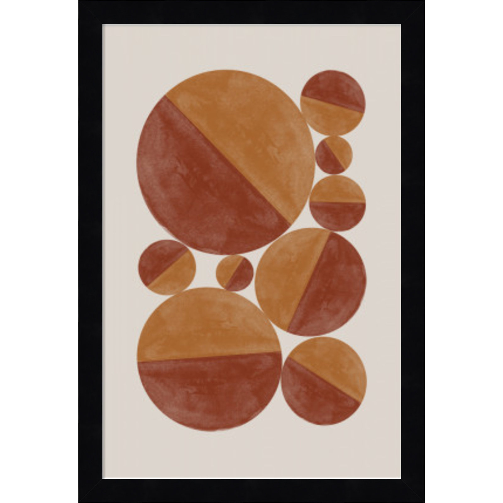 Paley "Burnt Orange Bols" Print, Black, 17" H x 12" W