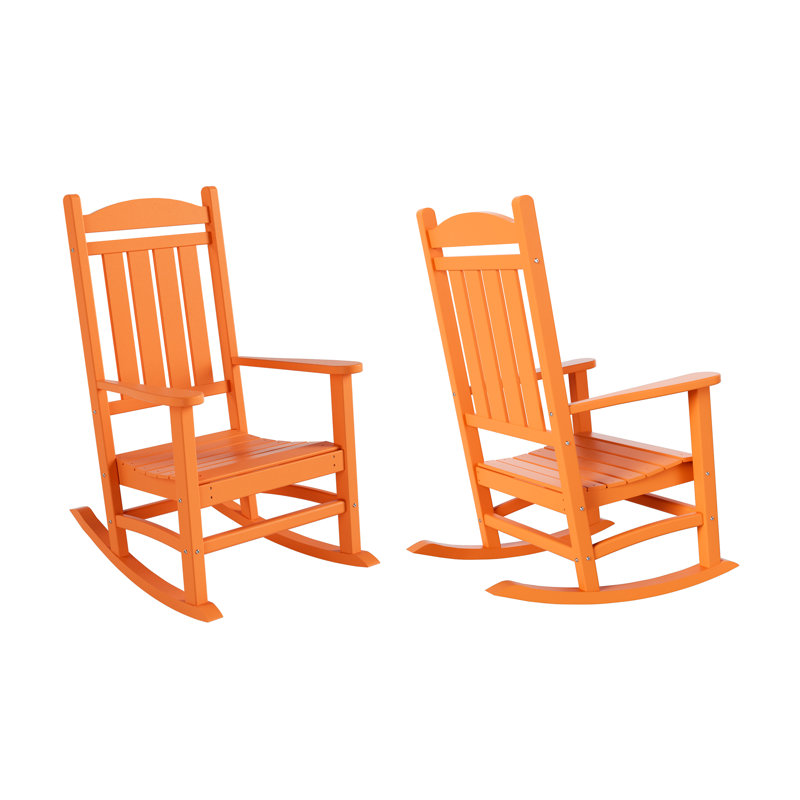 Chaise berçante d'extérieur en plastique Laguna, Orange