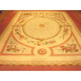 Abusson Hand Knotted Wool Oriental Area Rug in Beige