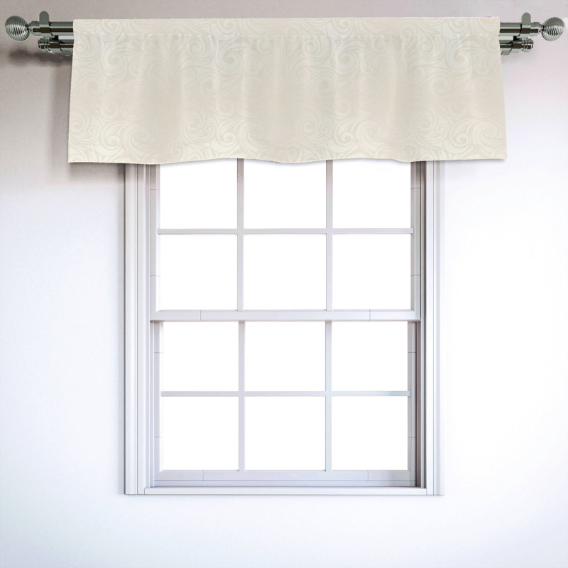 Sateen Damask Ruffled Window Valance