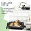 Chien spacieux avec dossier perlé décoratif et coussin amovible pour les grands animaux de compagnie, 23,75 po de profondeur totale, lit pour animaux de compagnie avec velours doux, rembourrage lavable avec surface moyenne, hauteur de siège de 6,25 po-129975997