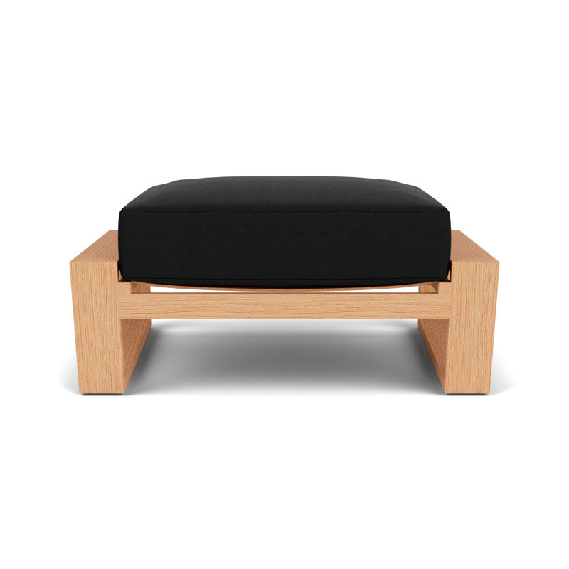 Pursuit Rectangle Outdoor Ottoman Patio Ottoman, Canvas Black