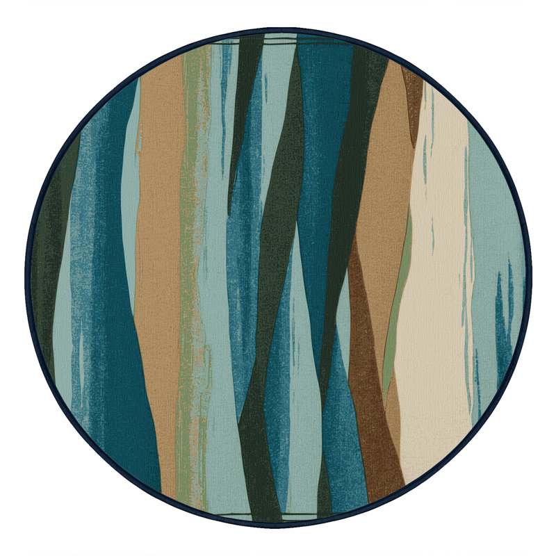 Tapis céleste en bois de grève, Rond 5 pi