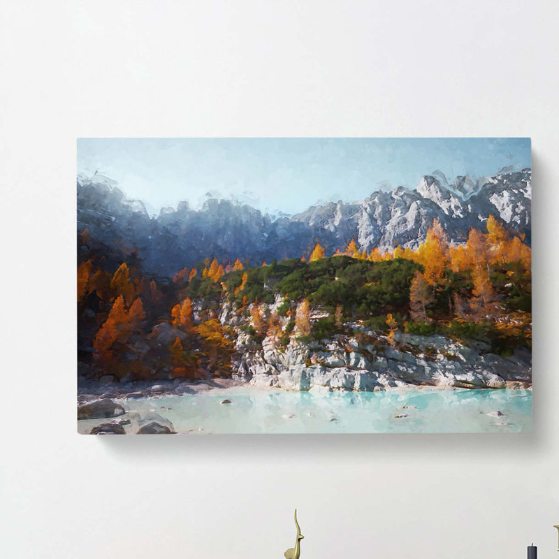 Auronzo Di Cadore Mountains Italy in Abstract - Wrapped Canvas Painting Print, 35cm H x 50cm W x 3cm D
