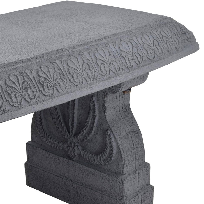 Keuka Plastic Outdoor Bench, Gray