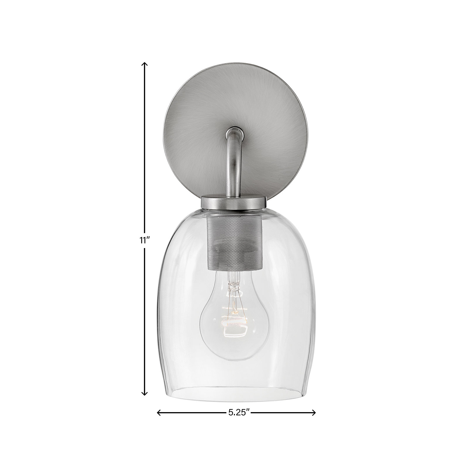 Avelin Single Dimmable Bath Sconce, Silver