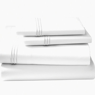 Luxury White Cotton Strada Full/Queen Flat Sheet - Premium Bedding Collection for a Cozy Night's Sleep - Hotel Quality Softness and Comfort