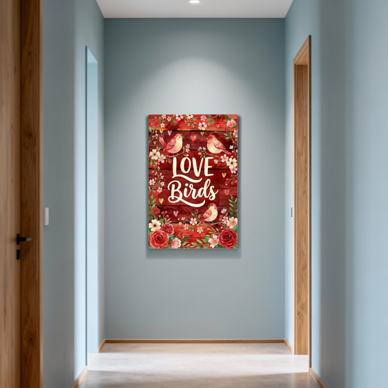Motif de fond floral en bois pour la Saint-Valentin, 48" H x 32" W