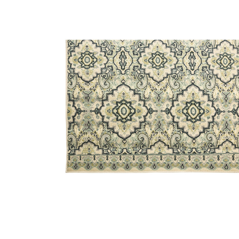 Tapis beige / bleu Moyers, Rectangle 5 pi x 8 pi
