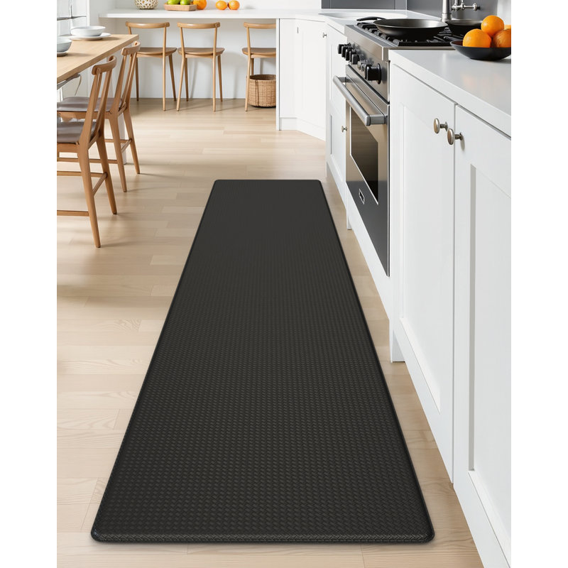 Tapis de cuisine antidérapant et antidérapant, Rectangle 17 po x 79 po, Noir, noir, noir, noir