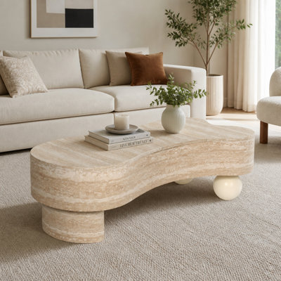 Irregular Coffee Table with Flip Top and Hidden Storage Compartment