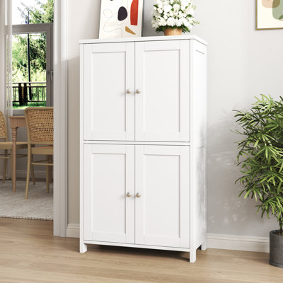 42.6" H Floor Storage Cabinet, Freestanding Cabinet With 4 Doors