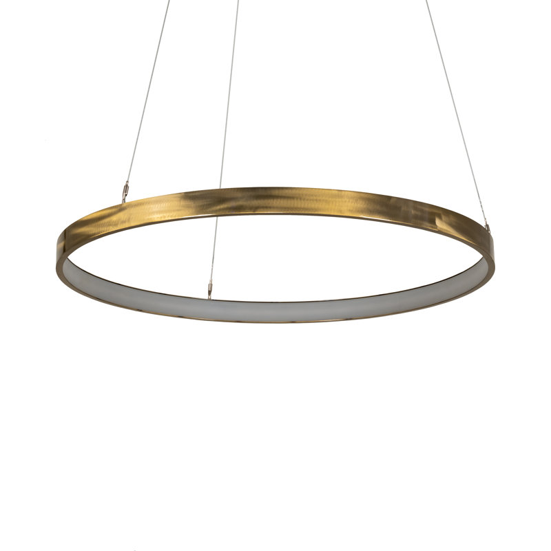 Anillo 1 - Light Brass Tint LED Unique/Statement Pendant, 2" H x 36" W x 36" D