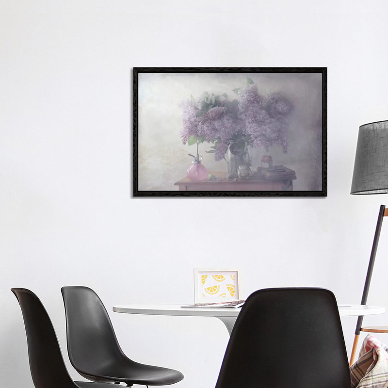 Sweet Lilacs 1 Piece Wall Art on Canvas, 101.6 cm H x 66.04 cm W, Black Framed