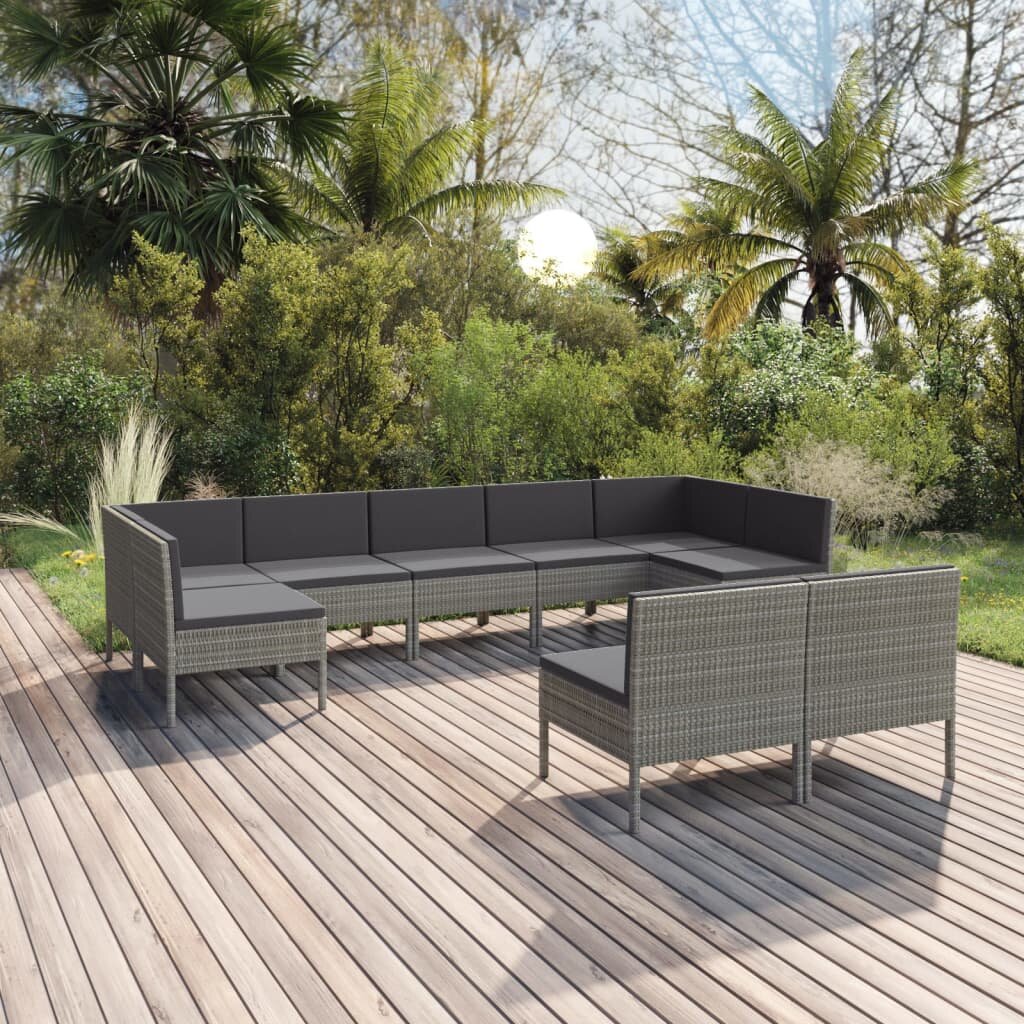 8-Sitzer Lounge-Set Jelah aus Polyrattan mit Poster