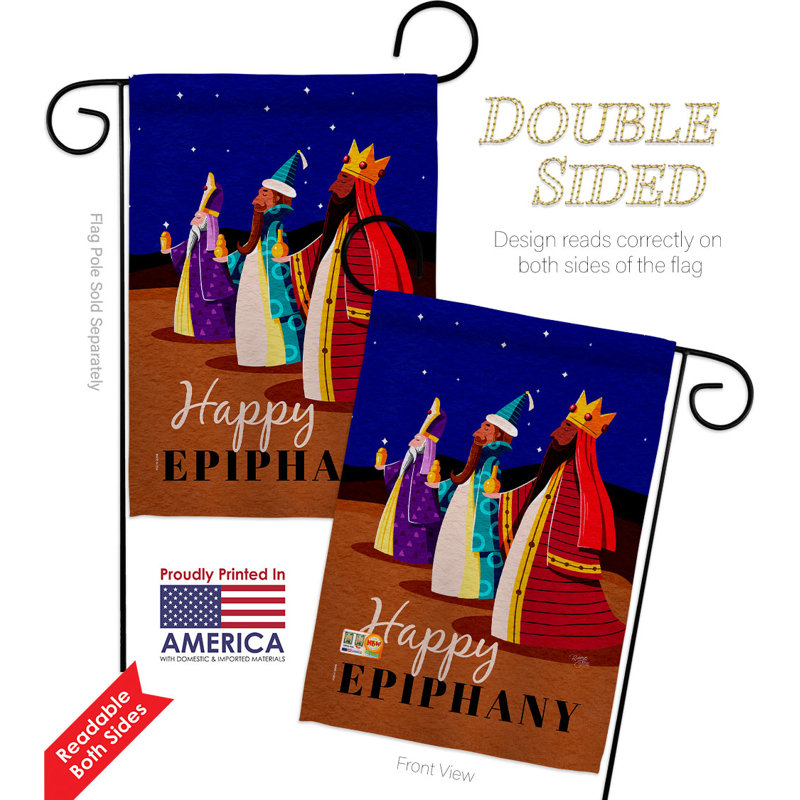 Drapeau de jardin en polyester 3 x 18,5 pouces Celebrate Epiphany