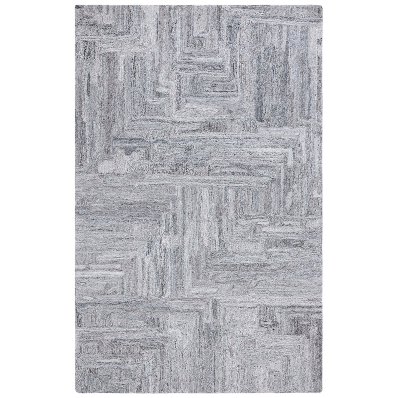 Tapis abstrait touffeté à la main Quirt, Tapis de couloir 2 pi 3 po x 8 pi