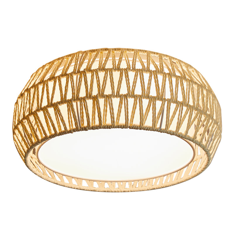 Arunima 15.7 in. 3-Light Rope Indoor Flush Mount Ceiling Light