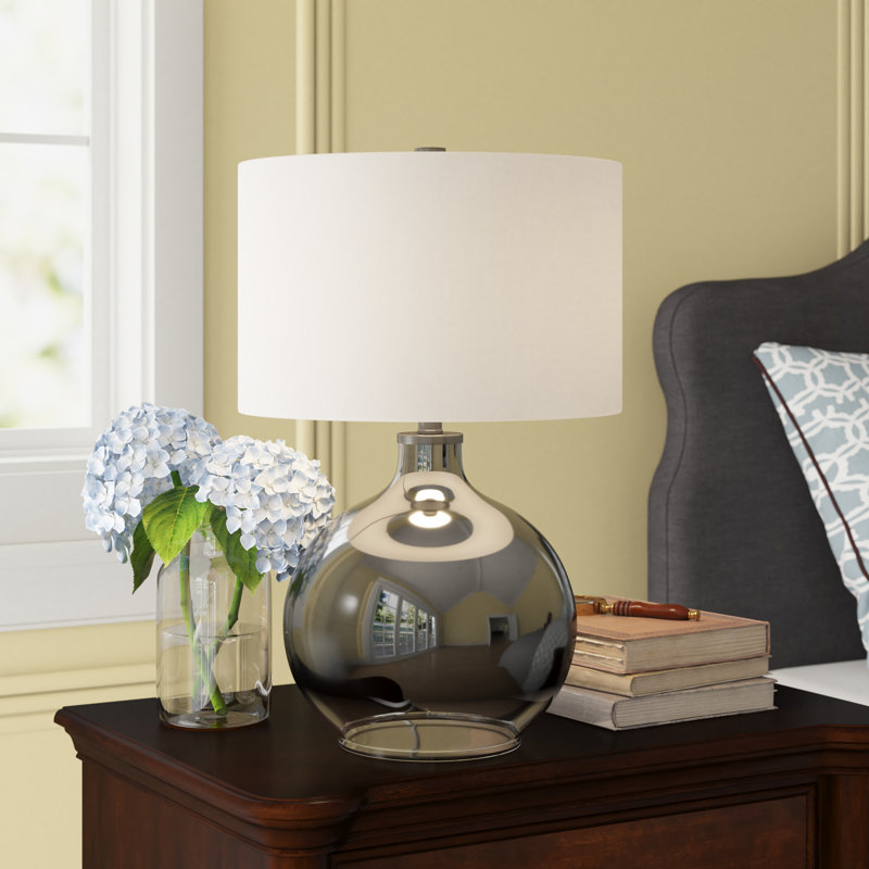 Charvette Glass Table Lamp, Clear/Gray
