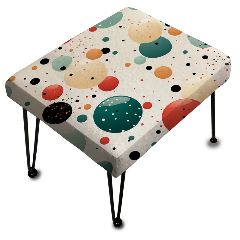Vintage Charm Polka Dots Pattern - Polka Dots Rectangle Ottoman