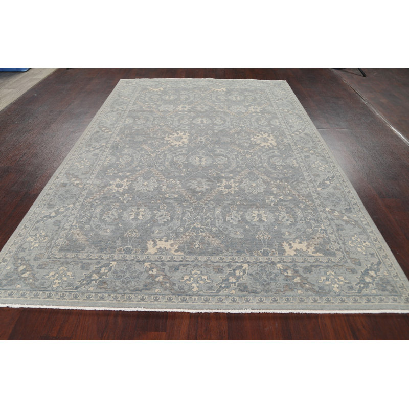 Gris en laine oriental/Ivoire Tapis décoratif