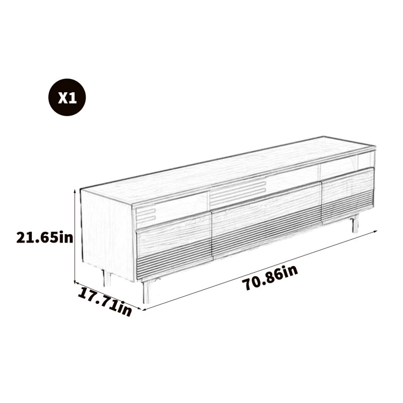 Crédence de rangement en bois massif