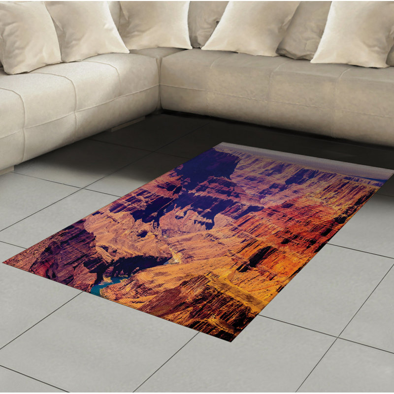 Tapis décoratif à haute densité en fibre de polyester Canyon, Rectangle— 4 pi x 5 pi 8 po