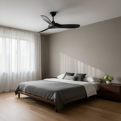  Ventilateur de plafond d'intérieur Maverick Smart 44 avec tige filetée, pales noir minuit et télécommande portable