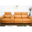 Canapé d'angle modulaire 4 places en cuir brun, confortable, avec 2 porte-gobelets, design moderne pour petits espaces et bureaux variés, fonction relax électrique, cuir respirant, espace de rangement intégré.-2119629211-2119629215