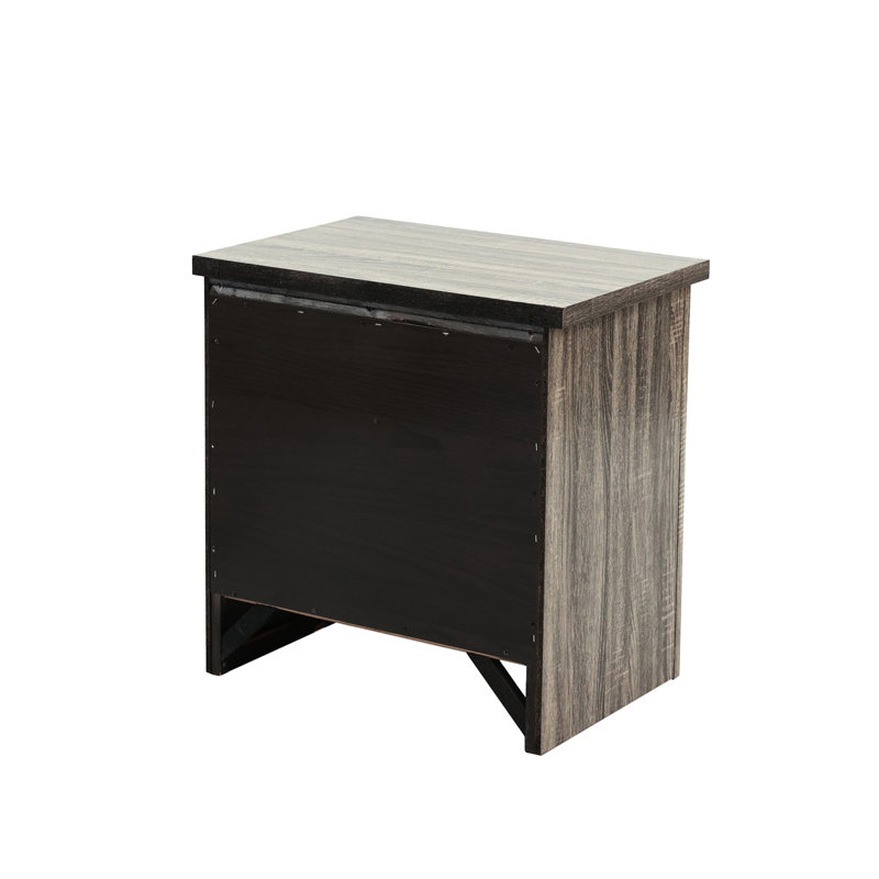Table de chevet brune avec 2 tiroirs - et construction sécurisée pour les espaces