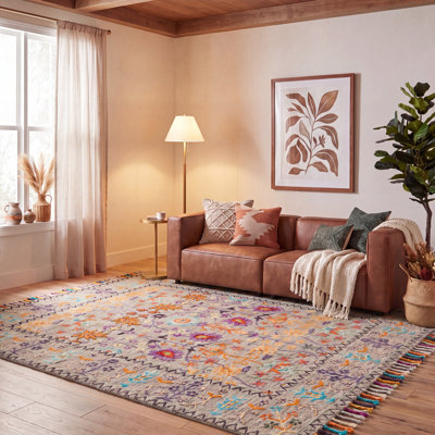 Tapis floral en laine touffeté à la main Broadmoor Blossom