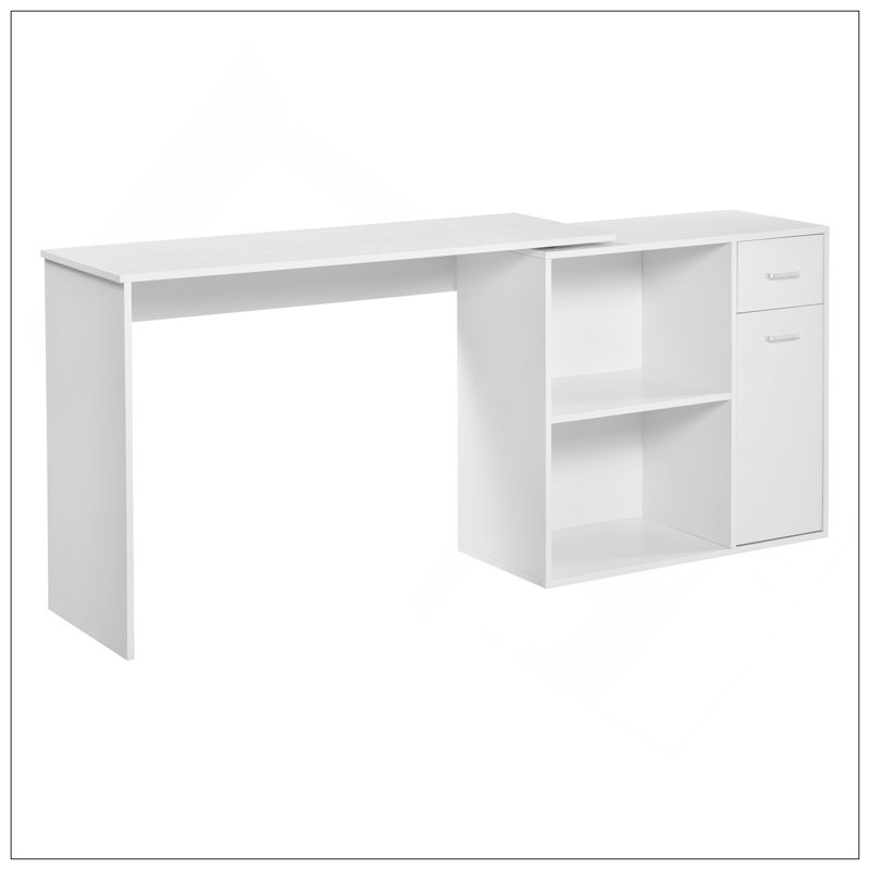 Bureau d'ordinateur rotatif polyvalent avec rangement abondant pour le bureau à domicile