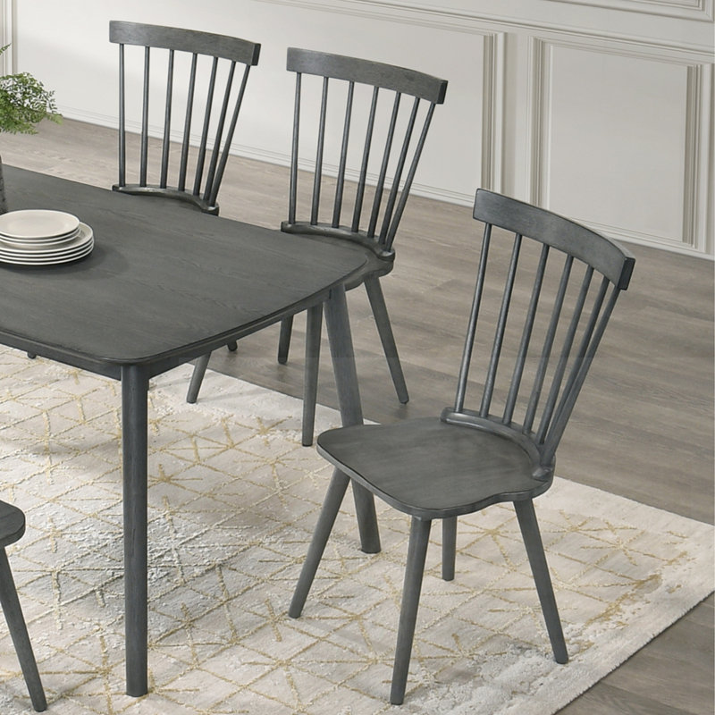 Chaise de salle à manger de style rustique moderne, facile à assembler et de style rétro pour un décor douillet, Gris