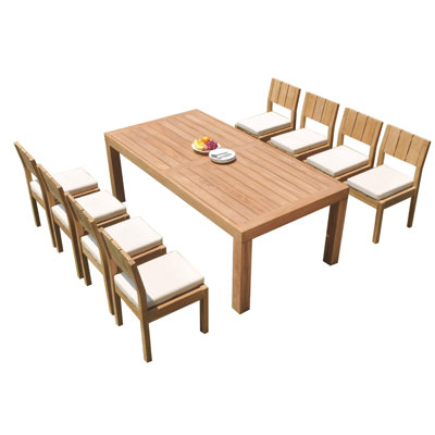 Ensemble repas 9 pièces teck Luciano