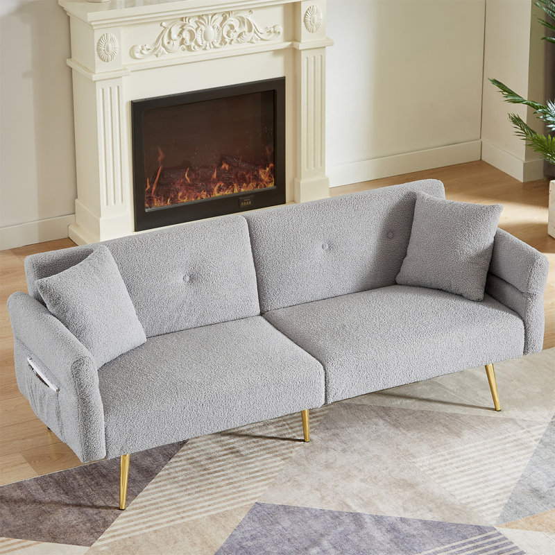 Canapé-lit d'appoint rembourré Modern Modern, Gris