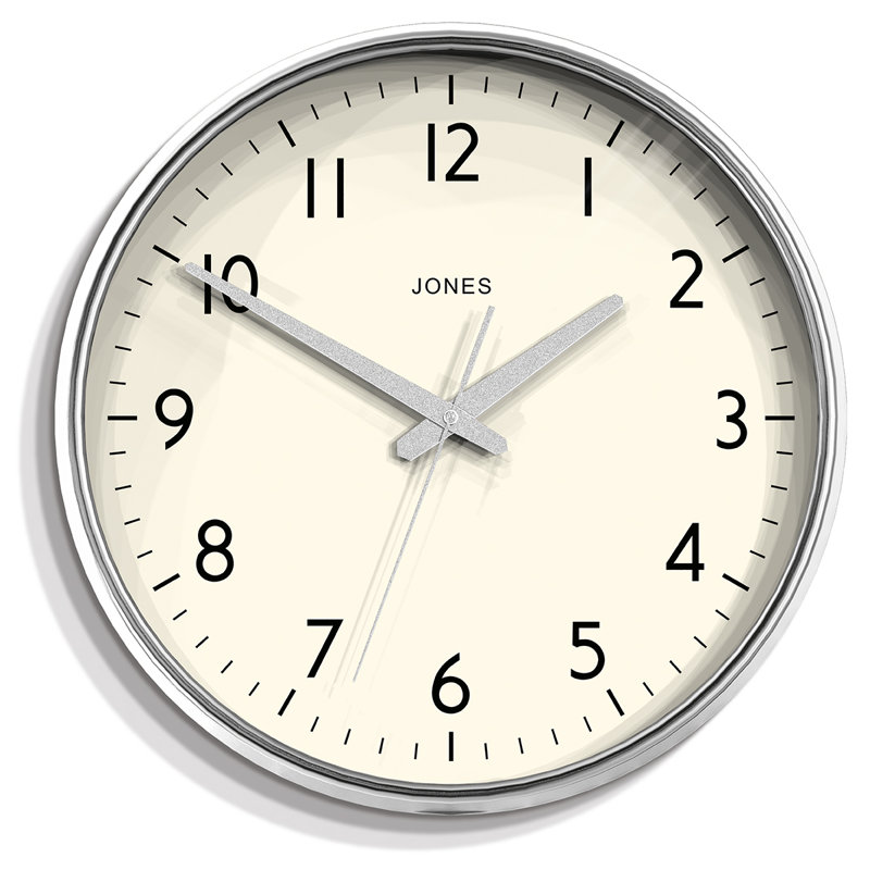 Metal Wall Clock, Cream