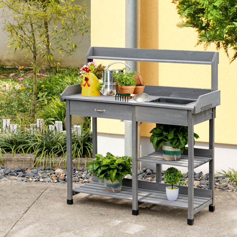 Donamarie Fir Wood Potting Bench