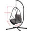 Fauteuil à œufs pivotant avec support, chaise suspendue pour panier de patio intérieur et extérieur, support de type C, support à dossier moyen confortable, coussin et coussin moelleux, coussin épais fiable, coffre pliable de soutien à 4 points