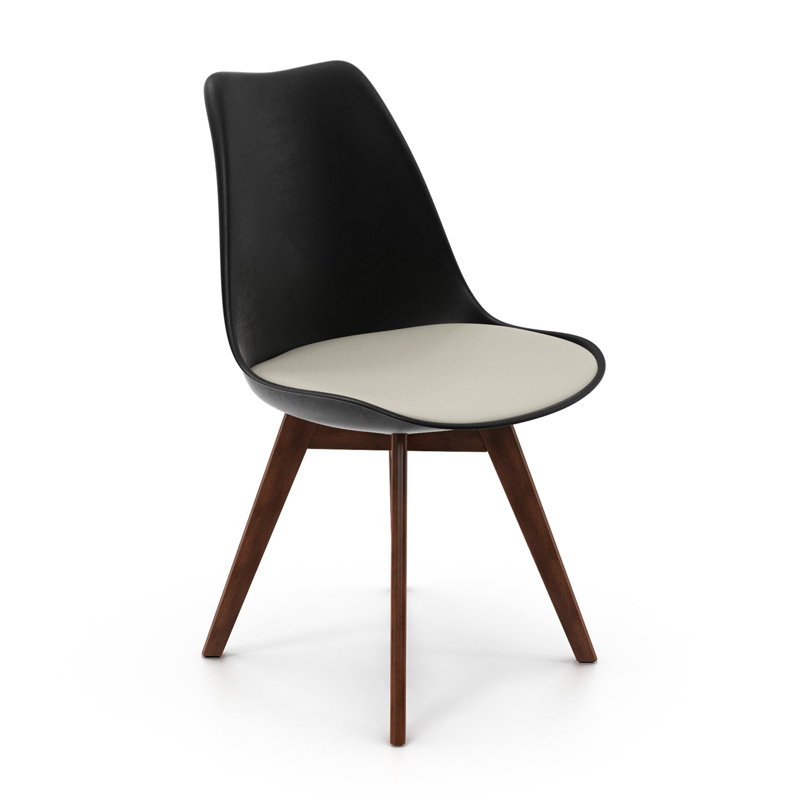 Chaise d'appoint rembourrée Arcturus Kurt, Gris, Noir, Noyer