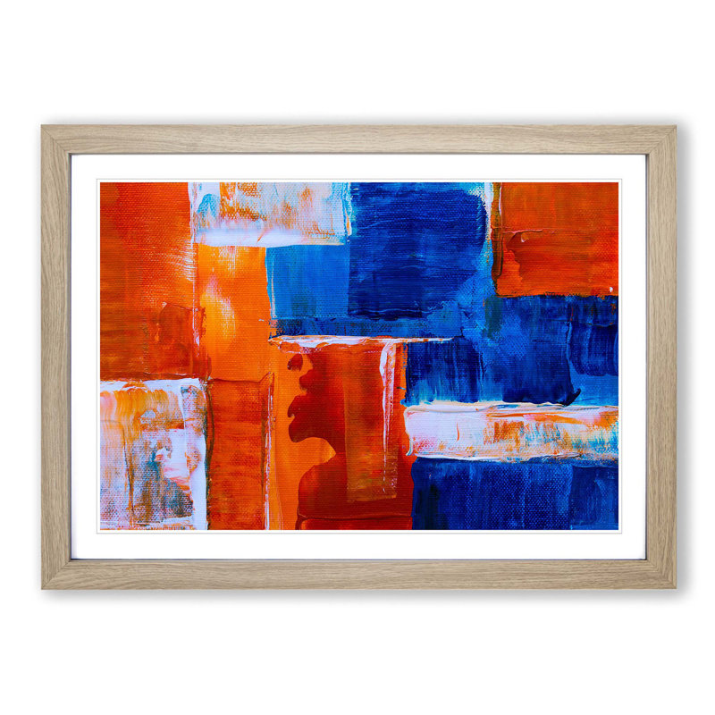 Abstract Art Painting Vol.368 by S.Johnson - Picture Frame Painting Print, Oak Framed, 48cm H x 65cm W x 2cm D