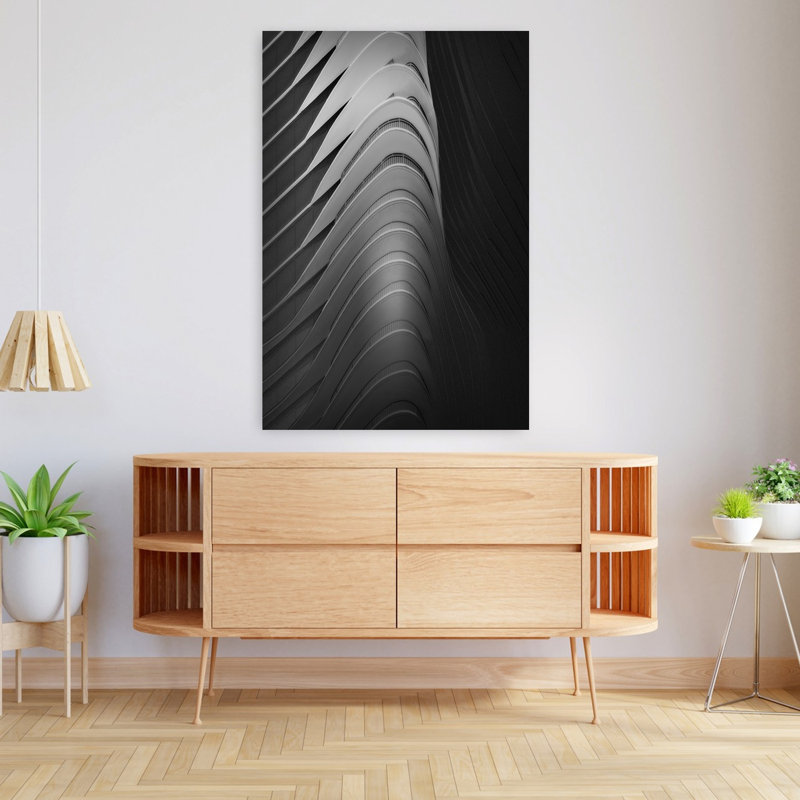 Curves Abstract Geometric Contemporary Architecture City Wall Art, H 48 po x l 32 po