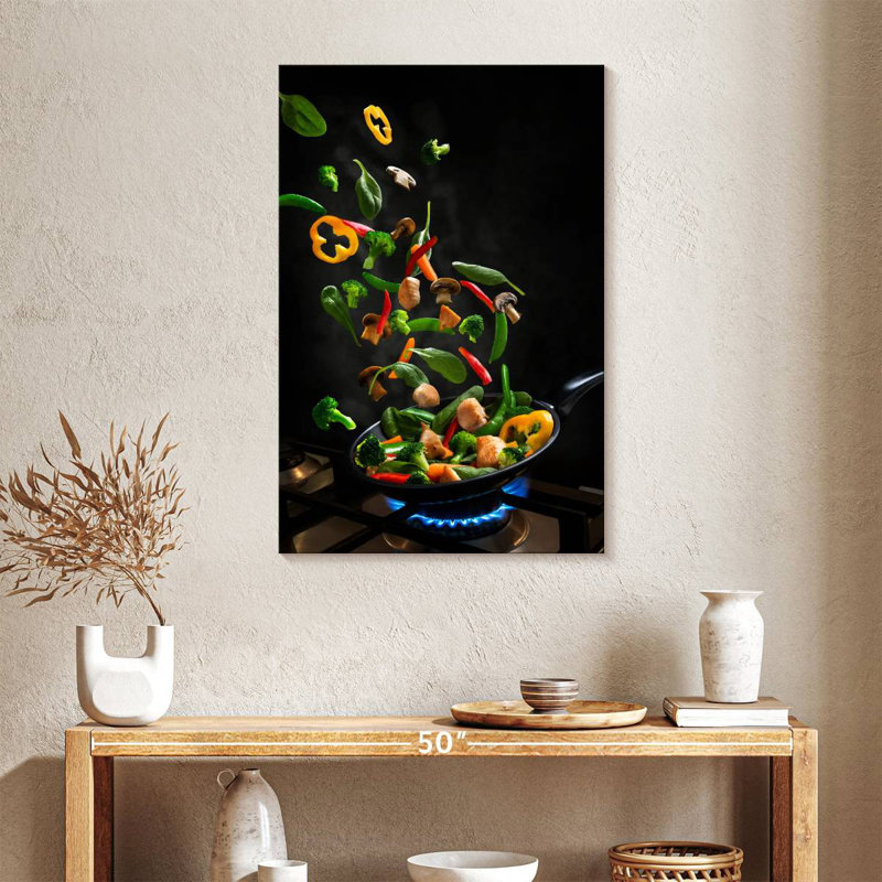 Yarlin Flying Stir-Fried Vegetables, 36" H x 24" W