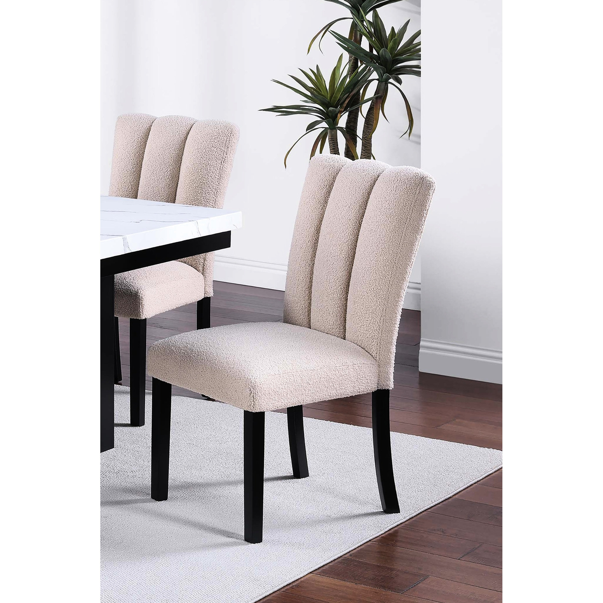 Red Barrel Studio® 2Pc Modern Dining Chairs In Black And Neutral ...